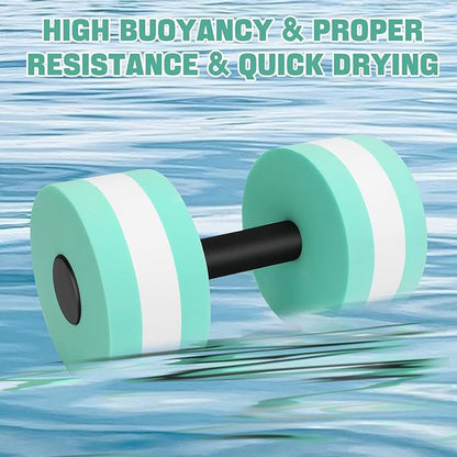 Pool Weights for Water Exercise 2 Pack, Aquatic Dumbbells for Pool Fitness & Water Aerobic Workouts, Dense and Sturdy Water Weights for Pool Exercise and Activities