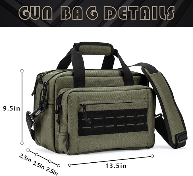 VEAGIA Range Bag,Pistol Case,Gun Range Bags For Handguns And Ammo Pouch 2 Pistols Soft Carrying Shooting Bag