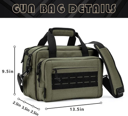 VEAGIA Range Bag,Pistol Case,Gun Range Bags For Handguns And Ammo Pouch 2 Pistols Soft Carrying Shooting Bag