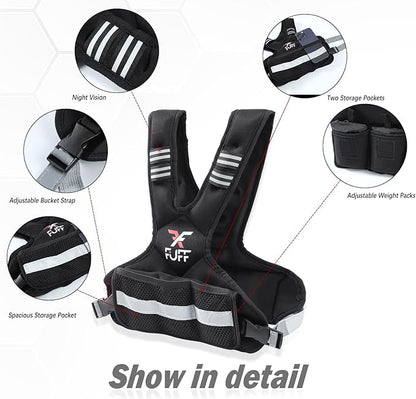 FUFF Weighted Vest Woman, 4-10/11-20/20-32 Lb Adjustable Weight Vest for Women Men, Female Strength Training Body Vest for Walking Exercise Running Workout