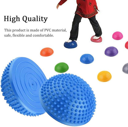 Keenso Foot Massage Ball, 8 Colors PVC Inflatable Half Yoga Balls Massage Point Exercises Trainer Fitness Balance Ball (Blue) Yoga/Workout Clothing