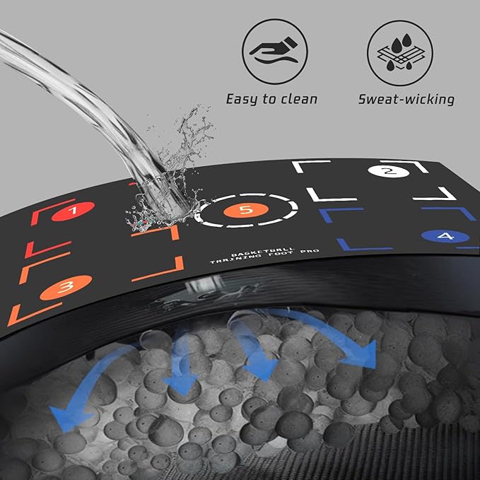 Portable Basketball Footwork Training Mat, Agility Footstep Training Mat, Basketball Pads for Training All Levels, Non-Slip Silent Equipment for All Ages to Improve Speed, Strength and Coordination