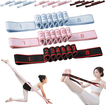 Fitness Resistance Bands, 8/10/12 Loops 3-Piece Set, Fashion Puller Exercise Bands for Yoga, Stretching & Full Body Workouts