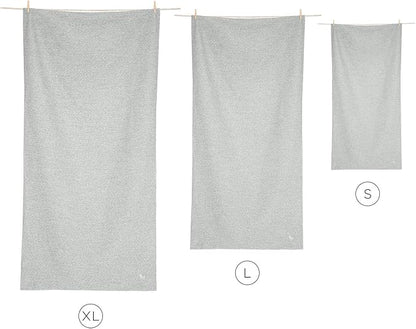 Dock & Bay Beach Towel - Quick Dry, Sand Free - Compact, Lightweight - 100% Recycled - Includes Bag - Essential - Mountain Grey - Large (160x90cm, 63x35)