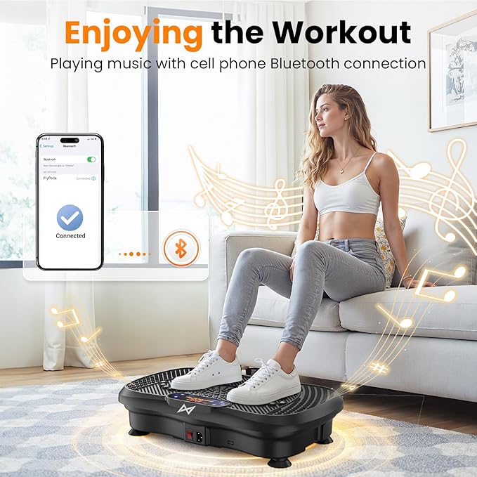 AXV Vibration Plate Fitness Platform Exercise Machine Vibrating Shaking Full Body Shaker Workout Vibrate Stand Shake Board Sport Gym for Weight Loss Fat Burner for Women Men