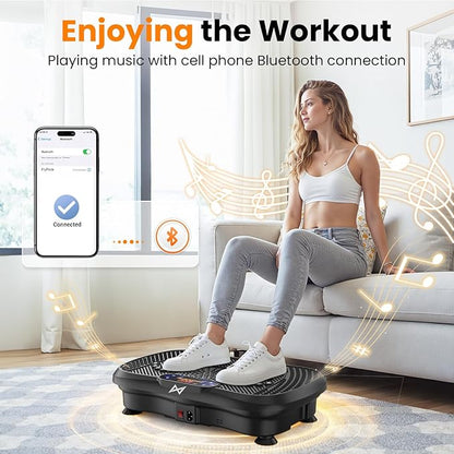 AXV Vibration Plate Fitness Platform Exercise Machine Vibrating Shaking Full Body Shaker Workout Vibrate Stand Shake Board Sport Gym for Weight Loss Fat Burner for Women Men