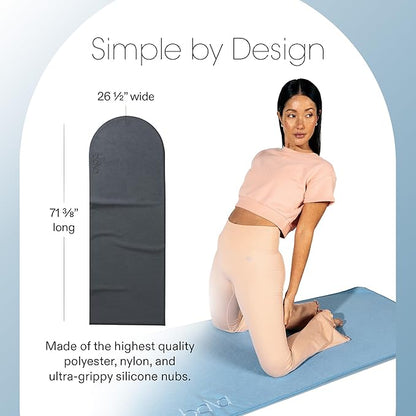 Bala Play Mat Towel, Charcoal - Non-Slip Absorbent Gym Towels Designed for Sweat, Hot Yoga, Pilates & Core Training Workouts - Fitness & Exercise Gear Essentials for Working Out - Men & Women
