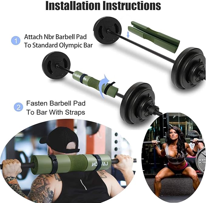 Squat Pad - Foam Barbell Pad for Squats Cushion, Lunges & Bar Padding for Hip Thrusts - Standard Weight Bar Pad - Provides Cushion to Neck and Shoulders While Training