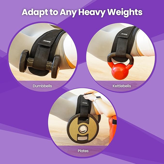 Hip Thrust Belt, Balency Hip Thrust Belt for Dumbbells Heavy, Booty Belt for Hip Thrust, Slip-Resistant Padding Hip Thrust Belt for Gym or Home Workouts, Hip Thrust Band for Dumbbell Kettlebell Plate