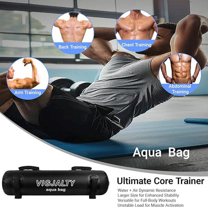 Heavy Aqua Bags-Water weight Bag 38-66Ibs - Ultimate Core Water Weights Aqua Ball-Adjustable Workout Sandbag Alternative for Full Body Exercise, Portable Stability Fitness & Balance Trainer Equipment