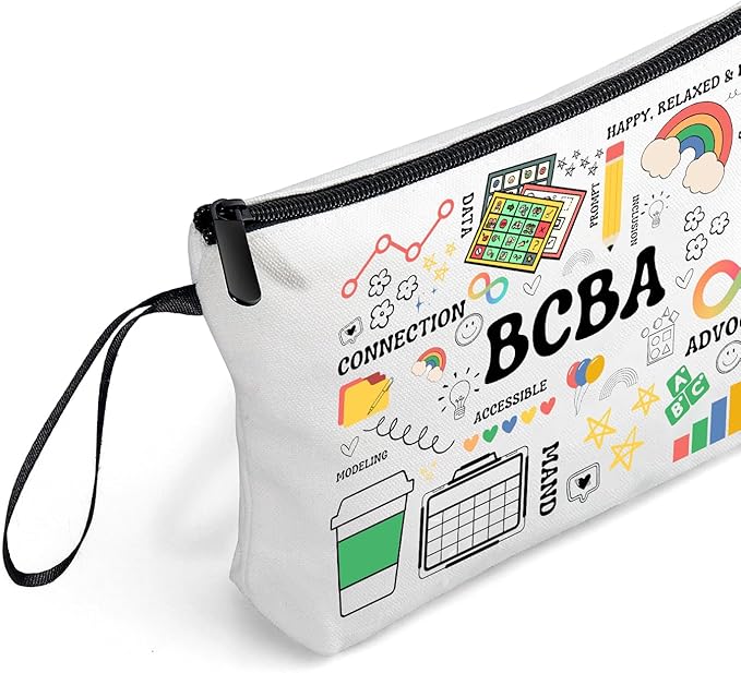 Bcba Rbt Graduation Gifts Behavior Analyst Therapist Special Education Teacher Appreciation Thank You Small Makeup Cosmetic Bag for Women Female Coworker Friend