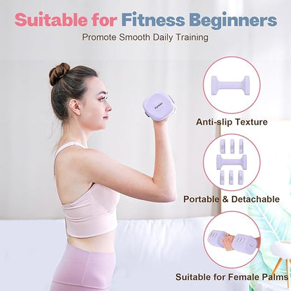 Adjustable Dumbbell Set of 2, 4 in 1 Free Weights Dumbbells Set for Women with Fast Adjustment, Each 2lb 3lb 4lb 5lb Hand Weights Set for Home Gym & Outdoor Exercise Training