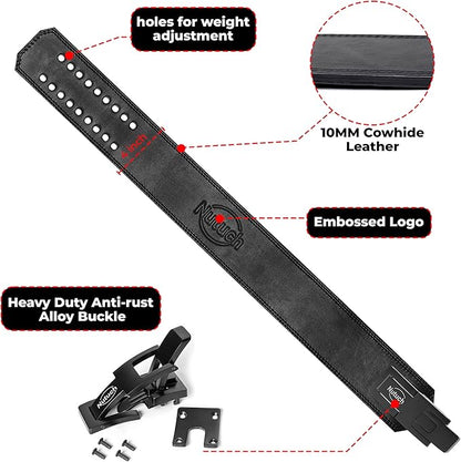 Genuine Leather Lever Weight Lifting Belt |10mm | Gym Belts | Weight Lifting Belts for Men and Women | Grain Leather Weightlifting Belt | Workout Belt | Powerlifting Belt for Back Support | Squats