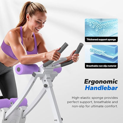 MERACH Ab Machine, Adjustable Ab Trainer Machine, AB Workout Equipment for Home Gym, Independent Dual Tracks for Mountain Climber, Foldable for Home Exercise, Load Capacity 440 LBS