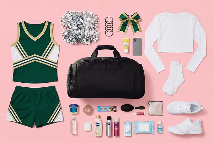 Personalized Cheerleading Duffel Bag with Custom Name – Cheer Team Gym Bag for Girls, Competition Travel Bag, Custom Team Colors & Year