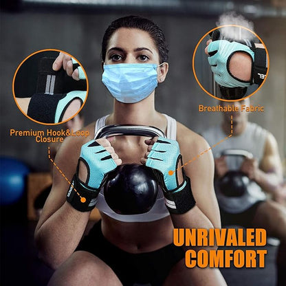 ATERCEL Weight Lifting Gloves Breathable Workout Gloves with Wrist Support for Gym, Exercise, Pull ups, Super Lightweight for Mens and Women, Full Palm Protection