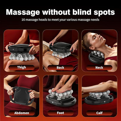 New 16 Head Massage Gun Set, Muscle Relaxation Massage Suitablefor Back Leg and Foot Muscle Relaxation, Deep Tissue Massage Gun,Portable 30-SpeedSettings, (with 16 Gray Massage Heads)