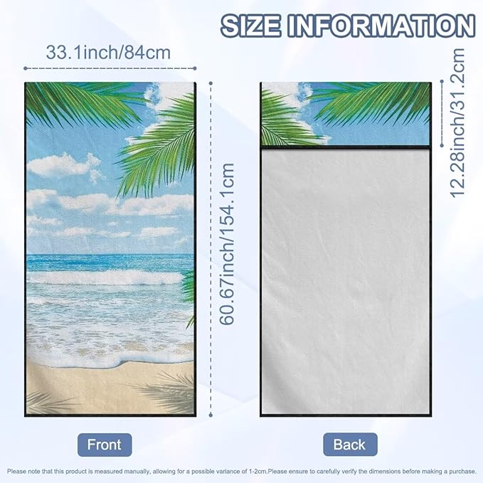 Bulopur Hawaiian Car Seat Towel Cover Absorbent Soft Palm Tree Beach Towel Car Seat Covers Front Seats Running Post Workout Sweatproof Yoga Towels Blanket