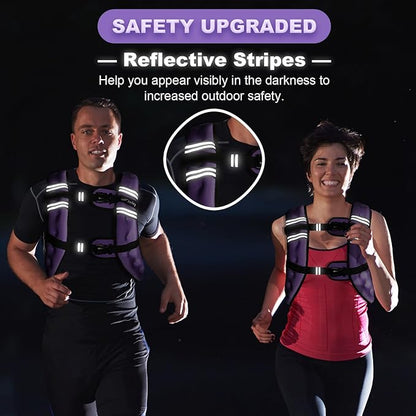 Weighted Vest Woman 5lb/8lb/10lb/12lb/15lb/20lb/25lb/30lb Weight Vest for Women Men, Rucking Vests with Reflective Stripe for Running Workout Walking Strength Training Weight Loss Fitness Weightlifting