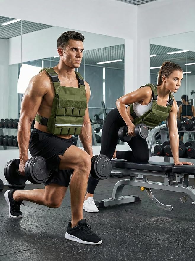 SMONT Weight Vest for Women Men - Adjustable Rucking Vest Strength Training, Running, Walking - Secure Fit for Gym Outdoor Workouts Strengthen Endurance Training（Excluding Lead Blocks）