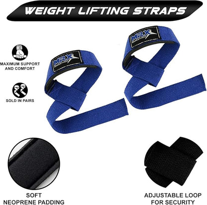 MRX Weight Lifting Bar Strap for Gym Workout Training Bodybuilding Deadlift Padded Straps Men/Women