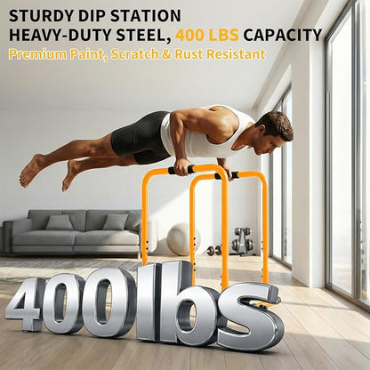 NEWBULIG Dip Bar Station, Adjustable Pull Up Bar for Doorway with Soft High-Density Foam Handles, Heavy Duty Dip Stands for Home, Gym, Patio, Office