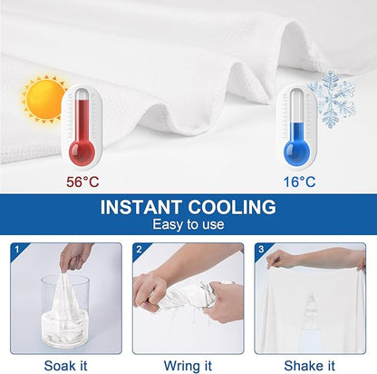 Sukeen Cooling Hoodie Towel, Cooling Towels for Neck and Face Quick Drying Absorbent, UV Protection Cooling Neck Wraps, Sport Workout Camping Cycling Cooling Towel