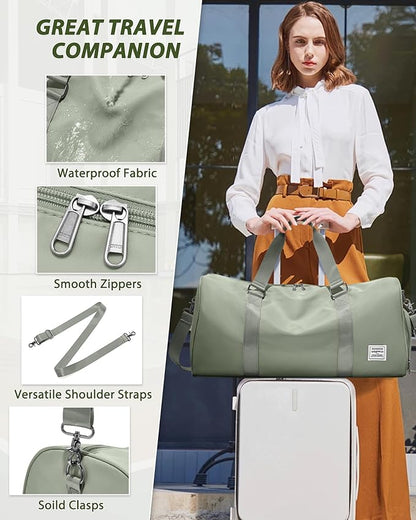 Gym Bag Womens,Travel Duffel Carry on Bag Sport Tote Bag Weekend Overnight Bag