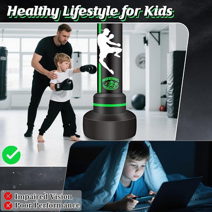 Heavy Punching Bag with Stand Adults Teens,70" Freestanding Boxing Bags Kicking Bag Heavy Bag with Boxing Gloves and Electric Air Pump, Kickboxing Training Equipment Bags Thai Fitness Karate