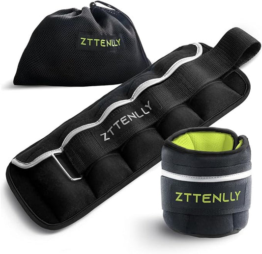 Adjustable Ankle Weights 1-5/10/15/20LBS Pair with Carry Bag - Breathable Fabrics, Reflective Trim - Strength Training Leg Wrist Arm Ankle Walking Weights Sets for Women Men Kids