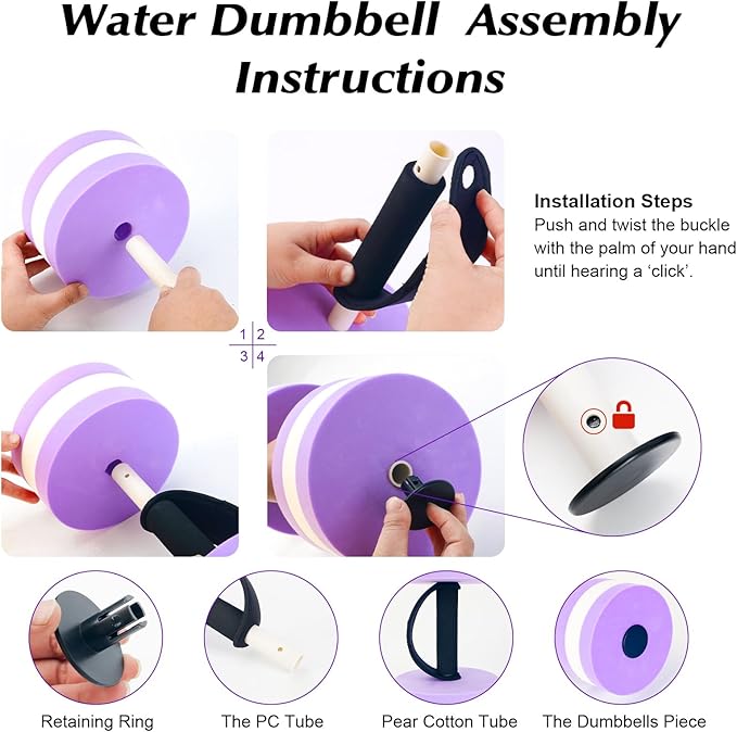 Water Dumbbells Aquatic Exercise Combo Set, High Density Water Weight, Swimming Belt, Swimming Aquatic Gloves for Swim Fitness Training Water Exercise