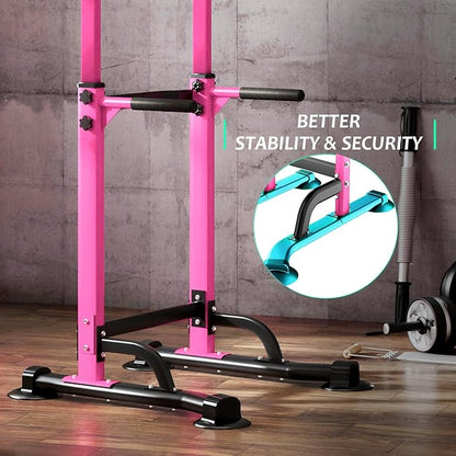 SogesPower Power Tower Dip Station Pull Up Bar for Home Gym Adjustable Height Strength Training Workout Equipment,Pull Up Bar Station