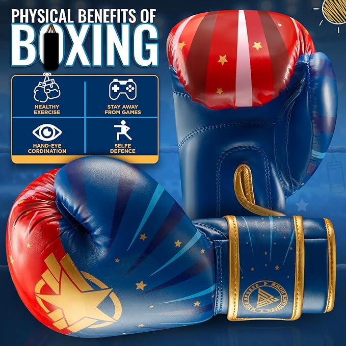 WYOX Kids Boxing Gloves 4oz 6oz 8oz – Youth Punching Gloves for Boys & Girls Ages 3–15 – Sparring Gloves for Punching Bag, Kickboxing, Muay Thai, MMA – Boxing Gloves for Kids Training Set