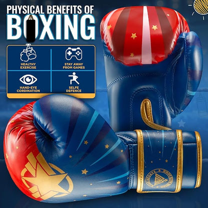 WYOX Kids Boxing Gloves 4oz 6oz 8oz – Youth Punching Gloves for Boys & Girls Ages 3–15 – Sparring Gloves for Punching Bag, Kickboxing, Muay Thai, MMA – Boxing Gloves for Kids Training Set