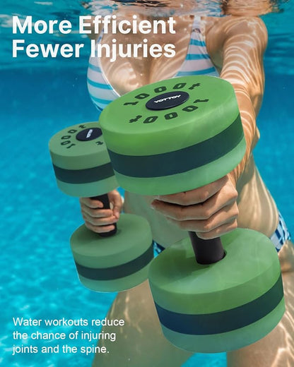 YOTTOY Water Dumbbells for Pool Exercise,Foam Aquatic Dumbbells for Water Aerobics,Resistance Training & Physical Therapy,Pool Weights for Water Workouts,Aqua Fitness,Set of 2