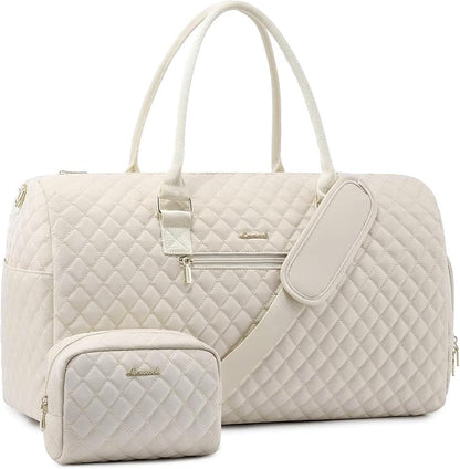 LOVEVOOK Travel Duffle Bag, Weekender Bag for Women with Toiletry Bag, Carry on Overnight Bag with Shoe Compartment, Gym Duffel Bag with Wet Pocket, Mommy Hospital Bags for Labor and Delivery