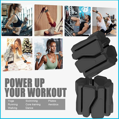 ADLIFE Adjustable Wrist Ankle Weights for Women Men Kids, 2 Lbs Wearable Arm Leg Weights Set of 2(1 Lb Each), Weighted Wristbands Exercise Weights for Walking Running Pilates Yoga Home Gym Workout