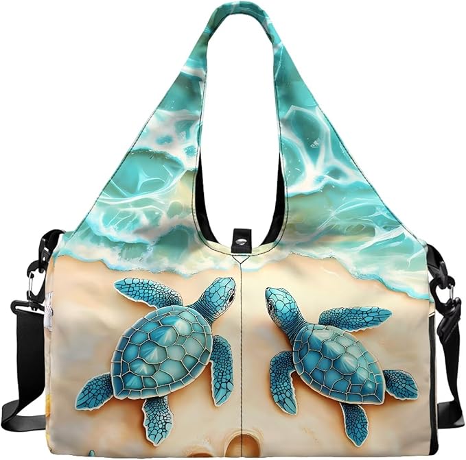 Gym Bag with Yoga Mat Holder Large Tote Bag With Multi Pockets for Women Men Dry Wet Separated Pocket Carryall Yoga Tote Bag for Pilates Travel Workout Office