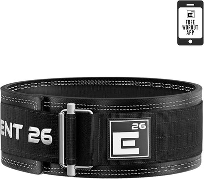 Element 26 Hybrid Leather Weight Lifting Belt for Men & Women - Self locking Adjustable Leather Belt for Powerlifting, Olympic lifting & Functional Fitness - Weight Belt, Squat Belt, Back Support