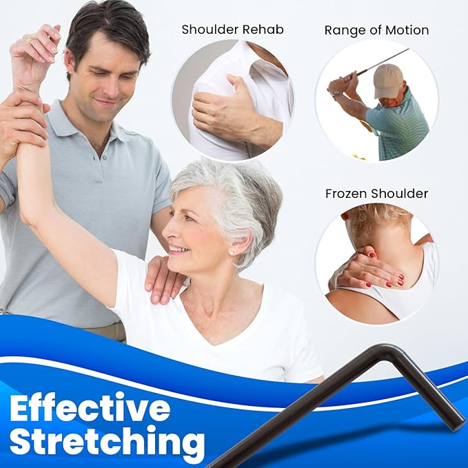 RangeMaster ShoulderWand Therapy Stretching Tool│Collapsible Stretching Bar│Physical Therapy Tool for Recovery and Increasing Motion (Black)