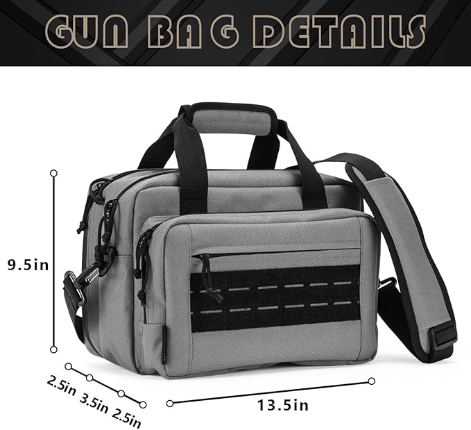 VEAGIA Range Bag,Pistol Case,Gun Range Bags For Handguns And Ammo Pouch 2 Pistols Soft Carrying Shooting Bag