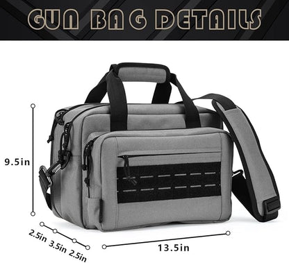 VEAGIA Range Bag,Pistol Case,Gun Range Bags For Handguns And Ammo Pouch 2 Pistols Soft Carrying Shooting Bag