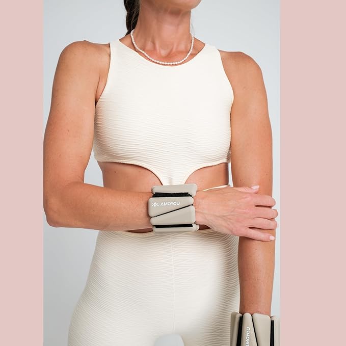 AMOYOU Wrist & Ankle Weights for Women – 2 lb Ankle Weights (Set of 2, 1 lb Each) | Arm Weights for Women | Leg Weights for Walking, Yoga, Cardio & Strength Training