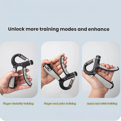 Grip Strength Trainer，Hand Grip Strengthener ，Adjustable Resistance 11-132 Lbs (5-60kg)，Hand Forearm Wrist Exerciser for Strength Training & Functional Rehabilitation 1Pack(Black)