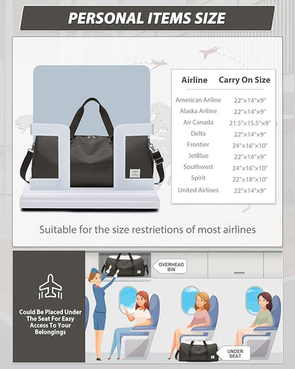 Gym Bag Womens,Travel Duffel Carry on Bag Sport Tote Bag Weekend Overnight Bag