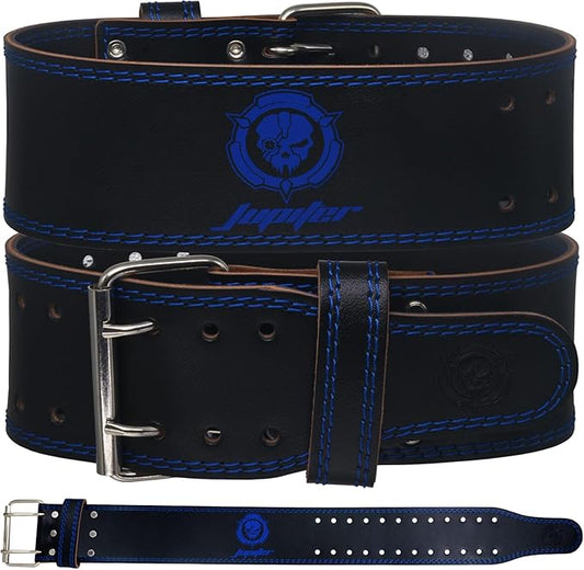 Weight lifting Belt (6mm Thick) - Genuine leather, offering back support. Double-pronged buckle, ideal for weightlifting, powerlifting, squats and deadlifts