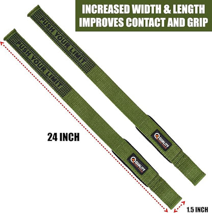 QTF Lifting Wrist Straps for Weightlifting, Gym Wrist Wraps Padded Wrist Support Wraps, Bodybuilding, Powerlifting, Deadlifting and Secure Grip
