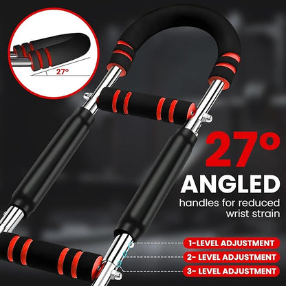Twister Arm Trainer, Adjustable Resistance (20–130 lbs) Chest & Arm Trainer for Men & Women, Gorilla Bar Chest & Upper Body Workout Equipment, Ergonomic Home Workout Equipment with Anti-Slip Handles