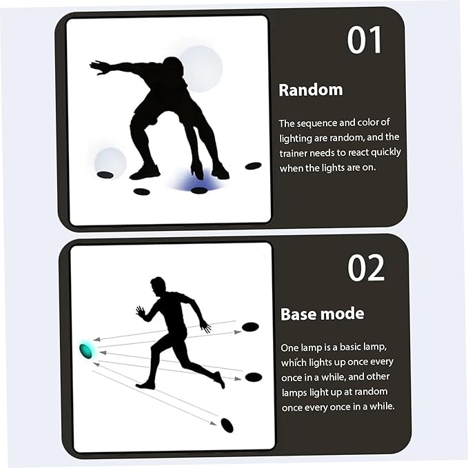 Sports Accessories, Reactions Lights Training, 4Pcs/Set Reactions Training Lights, 4 Modes Speed with USB Charging for Fitness, Basketball, Football