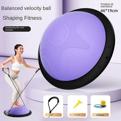 Half Exercise Ball Trainer, With Full Body Engagement, 46x19cm, Balance Training Ball, Half Core Exercise Equipment, Anti-Burst Material, For Men Women Family Home Yoga Studio Gym Workout